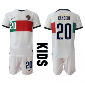 Portugal Joao Cancelo #20 babykläder Bortatröja barn VM 2022 Korta ärmar (+ Korta byxor)